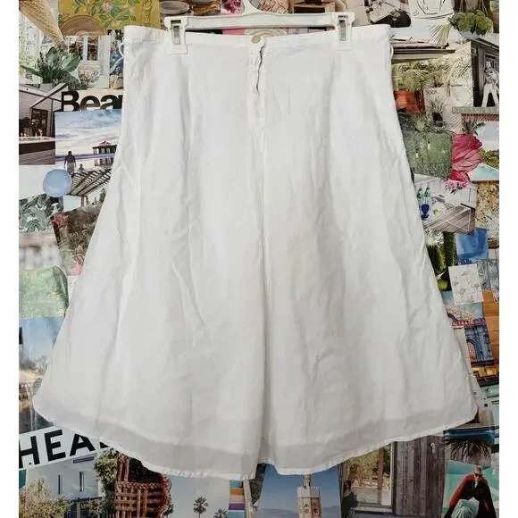 White James Perse Cotton Knee Length Skirt 2/M - Picture 2 of 5